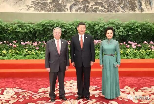 5月14日，国家主席习近平在北京人民大会堂举行宴会，欢迎出席「一带一路」国际合作高峰论坛的外方代表团团长及嘉宾（新华社）