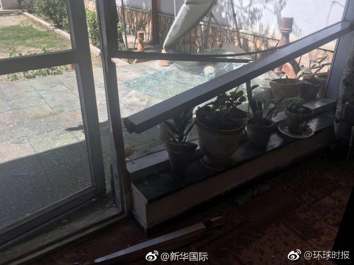 新華社喀布爾分社駐站辦公室玻璃被震碎（網絡圖片）