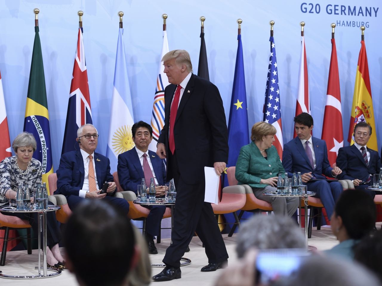 二十國集團峰會結束，聯合聲明確認美國退出《巴黎協定》。(美聯社)