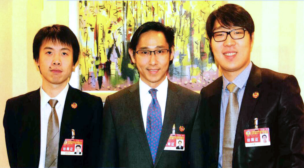 遼寧政協三位「80後」港區委員，左起：蔡雋思、吳旭洋、劉家麟（資料圖片）