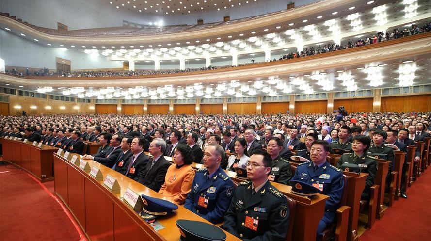 3月19日，十三屆全國人大一次會議在北京人民大會堂舉行第七次全體會議。