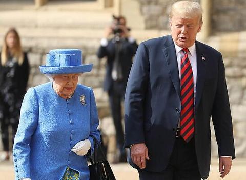 英國女王與美國總統特朗普]圖源G視覺中國^