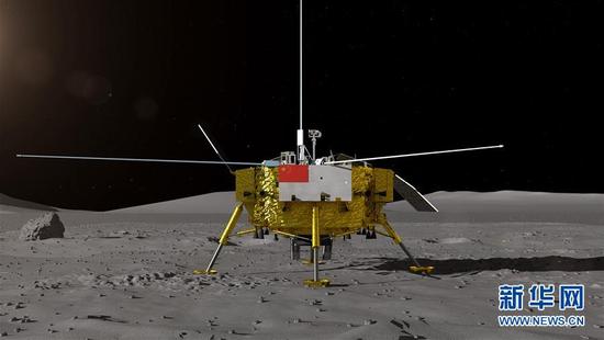 探月工程嫦娥四號任務着陸器外觀設計構型C新華社發(國家國防科工局供圖)