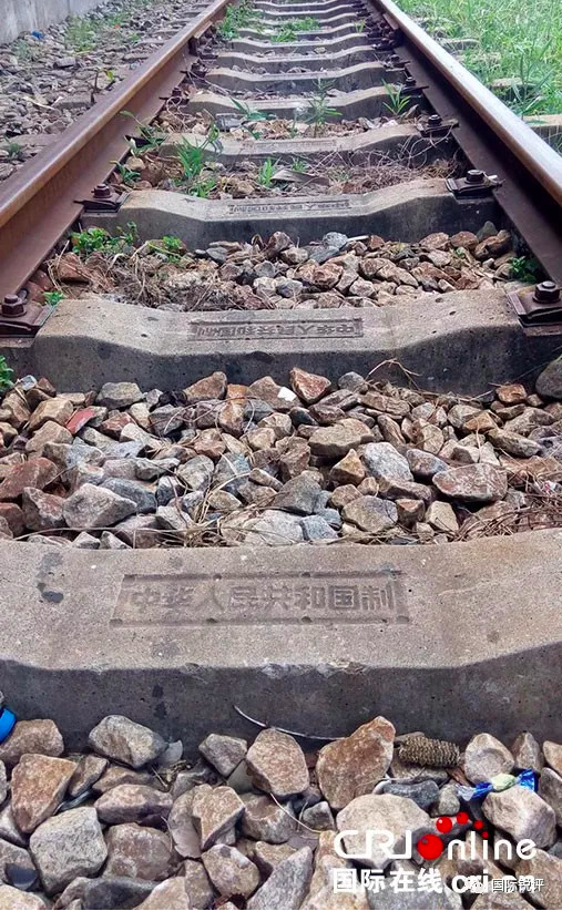 坦贊鐵路的每一根軌枕上都鐫刻着u中華人民共和國制v字樣C]圖自國際在線 攝影 王新俊^