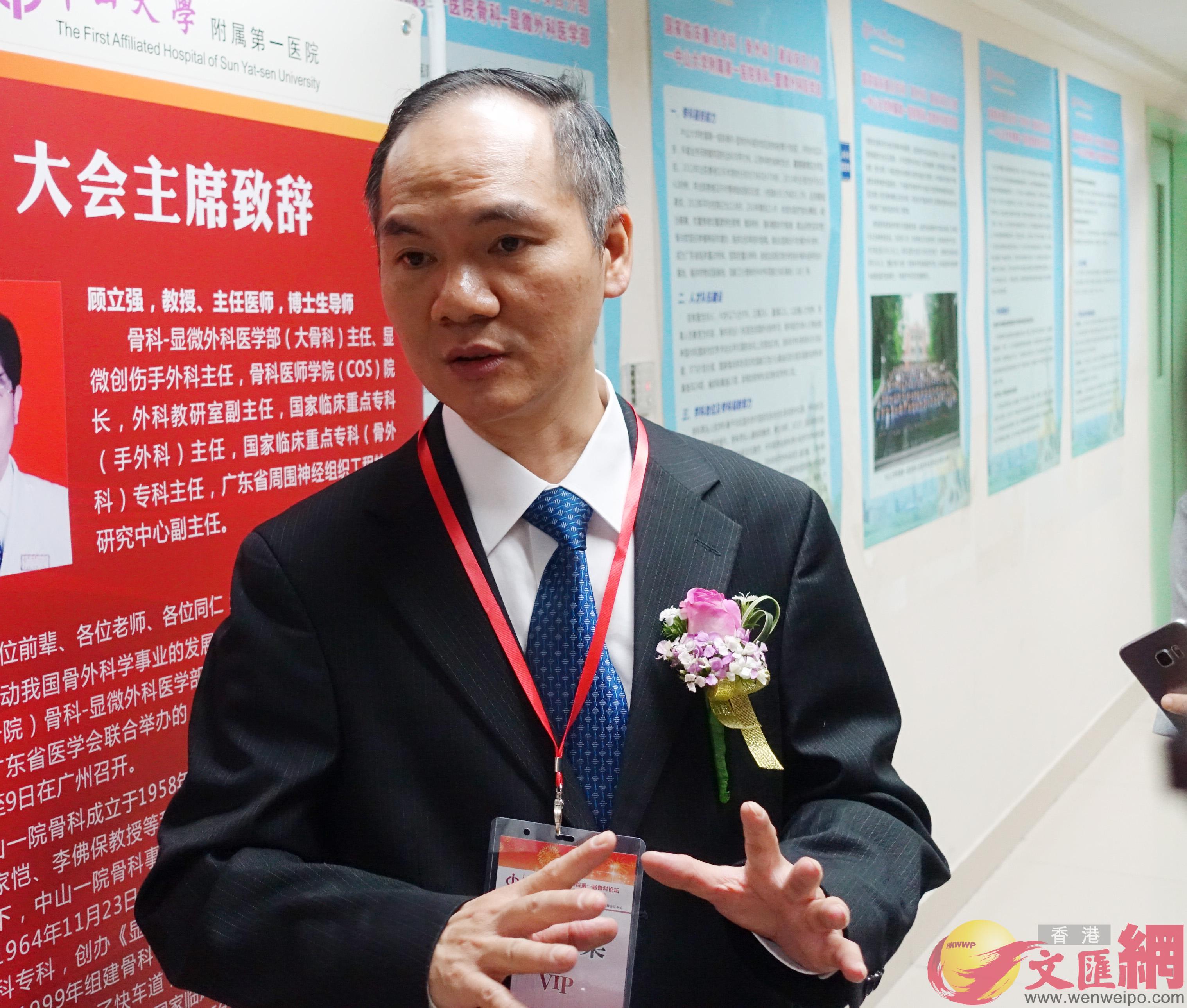 廣東軟組織生物製造工程實驗室主任朱慶棠。（記者盧靜怡攝）