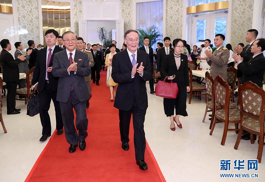 9月7日A國家副主席王岐山在北京出席中國人民對外友好協會和中朝友好協會舉辦的朝鮮國慶70周年慶祝招待會C 新華社