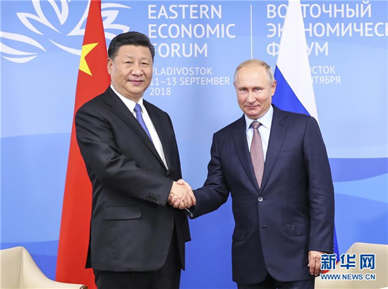 9月11日A中國國家主席習近平在符拉迪沃斯托克同俄羅斯總統普京舉行會談C新華社