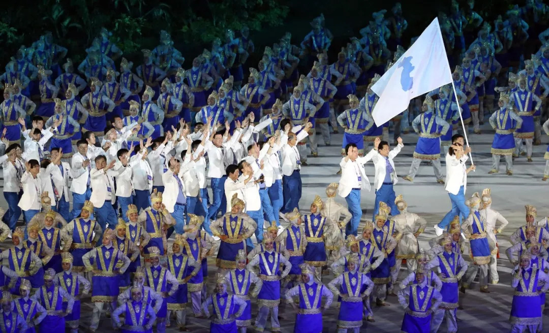 2018雅加達亞運會開幕式A韓朝代表團共同入場C