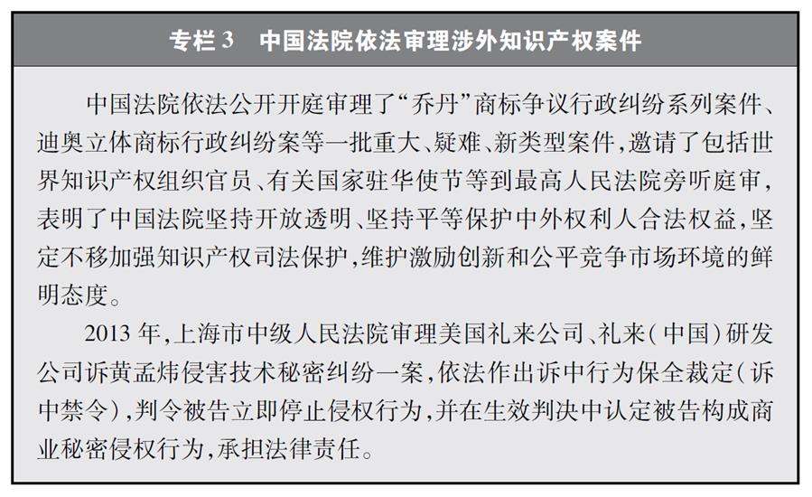 圖表G專欄3 中國法院依法審理涉外知識產權案件 新華社發