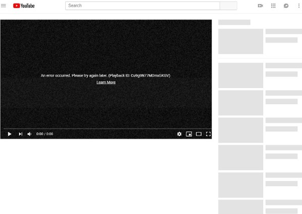 YouTube今早故障A頁面一片漆黑C(網絡圖片)