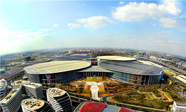 這是首屆中國國際進口博覽會舉辦場地XX國家會展中心(上海)(10月19日攝)C