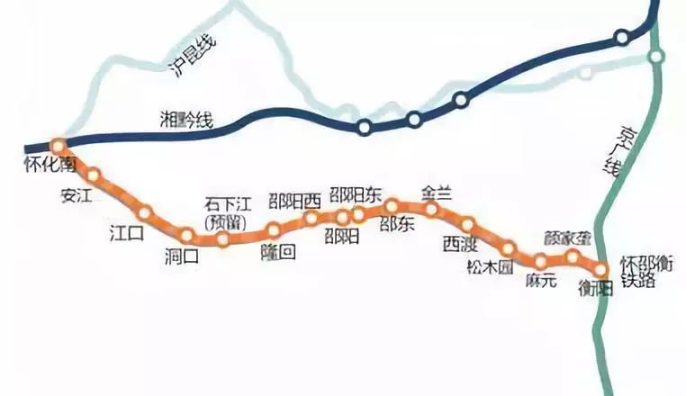 圖為懷衡鐵路與滬昆B京廣高鐵連接示意圖 ]受訪者供圖^