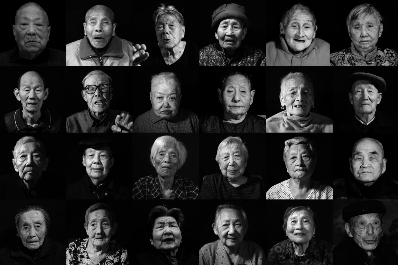 這是部分逝世南京大屠殺倖存者的照片(拼版照片)C新華社記者從2014年開始整體性關注南京大屠殺倖存者這一特殊群體A五年來持續不間斷尋訪記錄A已累計採訪近百名年逾八旬的老人C在記者與時間賽跑B搶救性拍攝記錄的同時A倖存者也在不斷離世A僅2018年初至今A已有20位倖存者相繼去世C新華社記者韓瑜慶B李響B季春鵬攝影報道