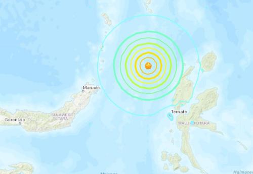 印尼附近海域遭6.6級強震襲擊C(圖片來源G美國地質勘探局網站截圖)