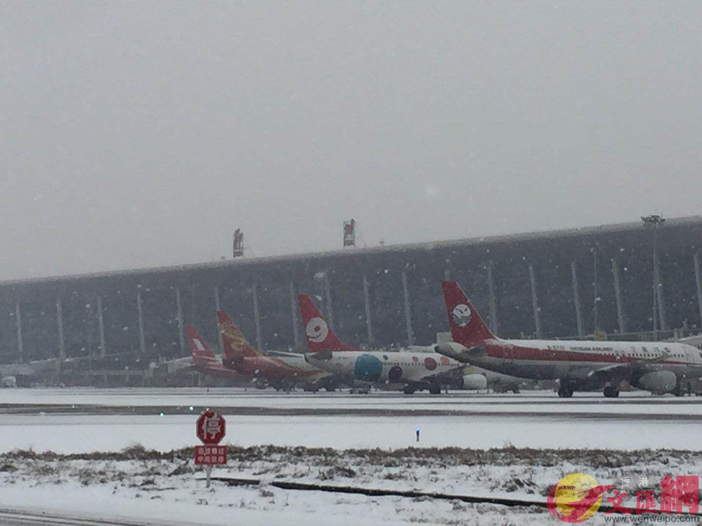 鄭州機場再次迎來了冰雪天氣（馮雷攝）