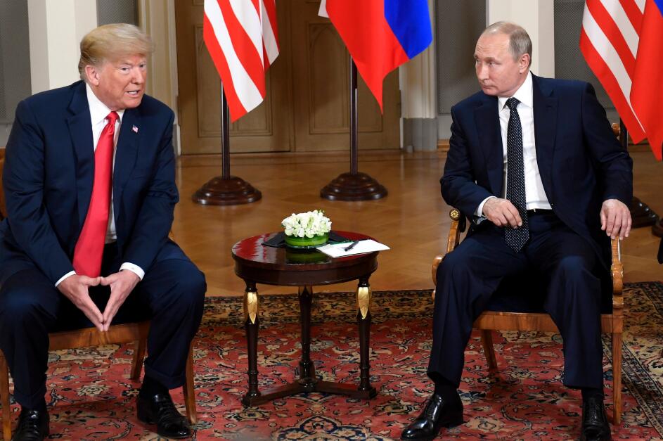 當地時間2018年7月16日A美國總統特朗普與俄羅斯總統普京在芬蘭赫爾辛基舉行會晤C新華社