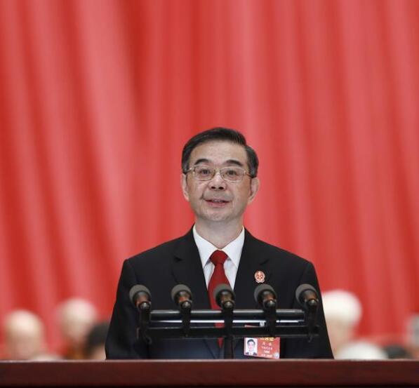 3月12日A十三屆全國人大二次會議在北京人民大會堂舉行第三次全體會議C最高人民法院院長周強作最高人民法院工作報告C 