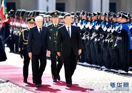 習近平出席意大利總統舉行的歡迎儀式 圖片來源G新華社
