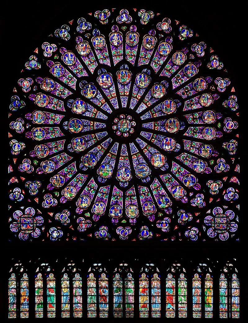 巴黎聖母院著名的玫瑰花窗