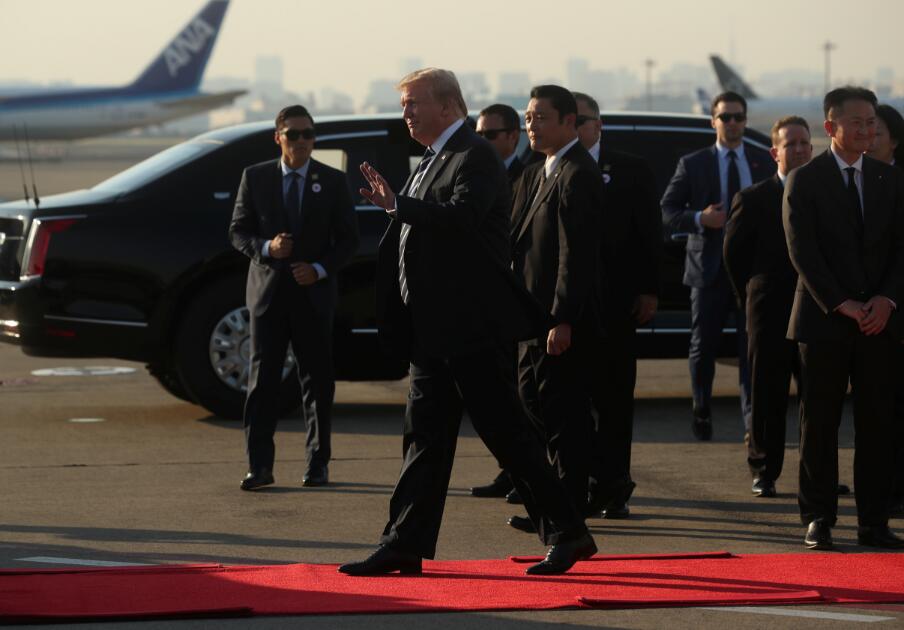 美國總統特朗普一行抵達日本C路透社