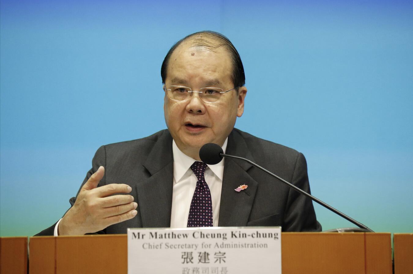 張建宗表示香港要盡快回復平靜