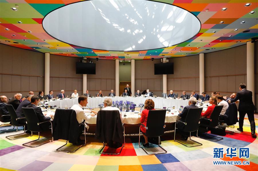 7月2日A在位於比利時布魯塞爾的歐盟總部A歐盟成員國領導人參加歐盟峰會C新華社發(歐盟供圖)