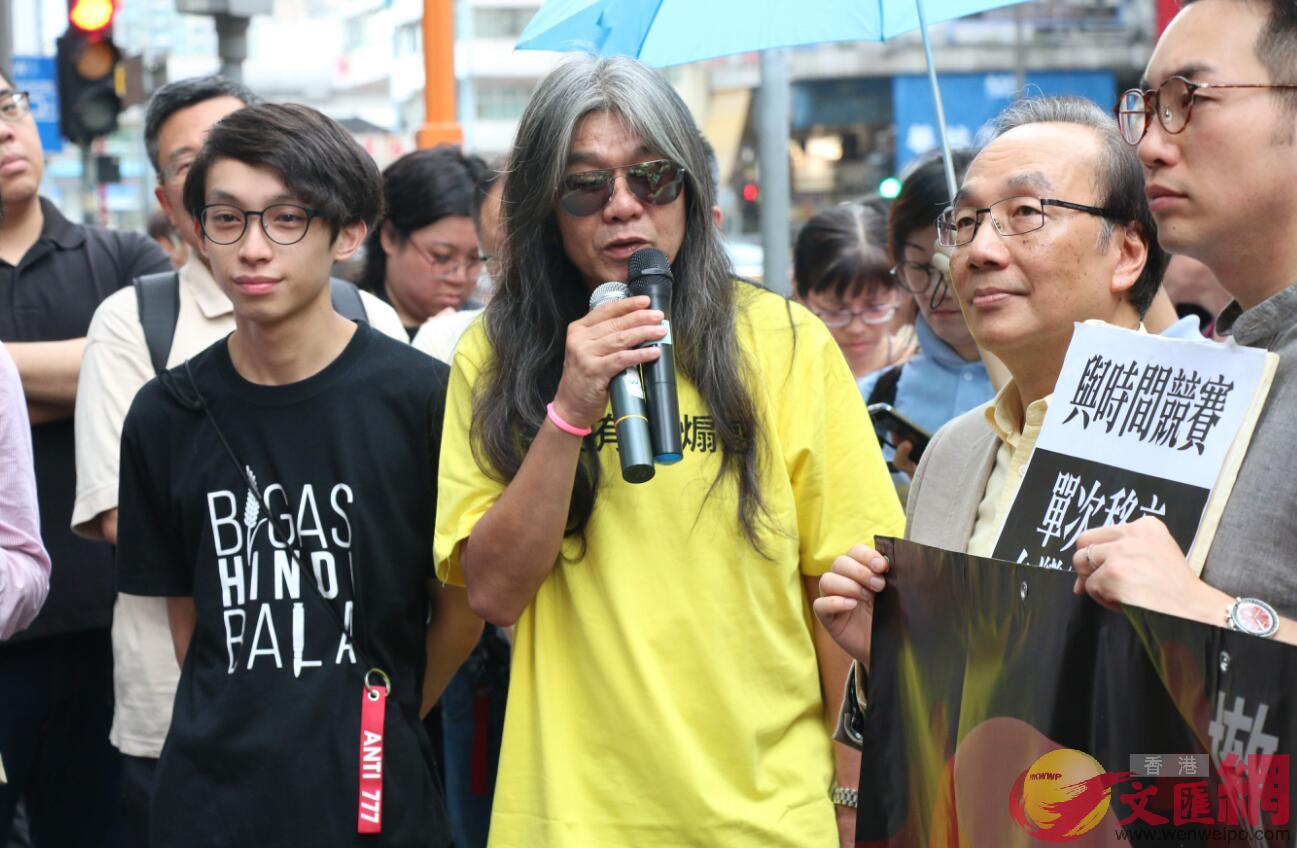 梁家傑參與民陣旺角街站C 香港文匯報記者彭子文