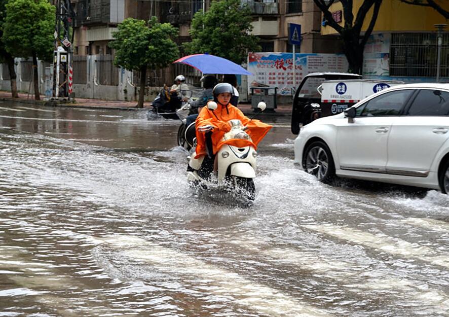 受颱風u韋帕v影響A廣東汕尾城區風大雨急C受訪者供圖