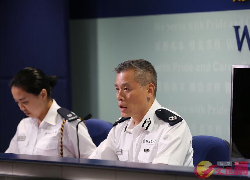 港島總區指揮官郭柏聰（右）表示，暴力示威者破壞行為已與追求訴求無關。（大公文匯全媒體記者何燊亮攝）