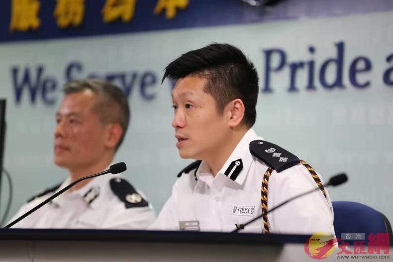 謝振中(右)表示，針對7月1日暴力衝擊立法會案件警方再拘捕兩人。(大公文匯全媒體記者何燊亮攝)
