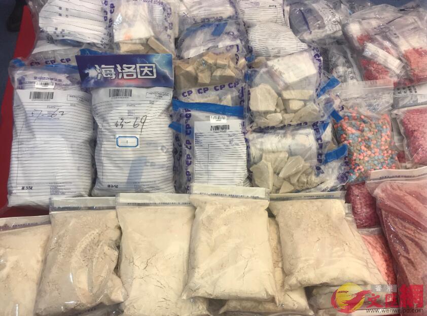 廣東警方在今年前十個月繳獲各類毒品3.17噸B製毒物品200噸C(方俊明攝) 