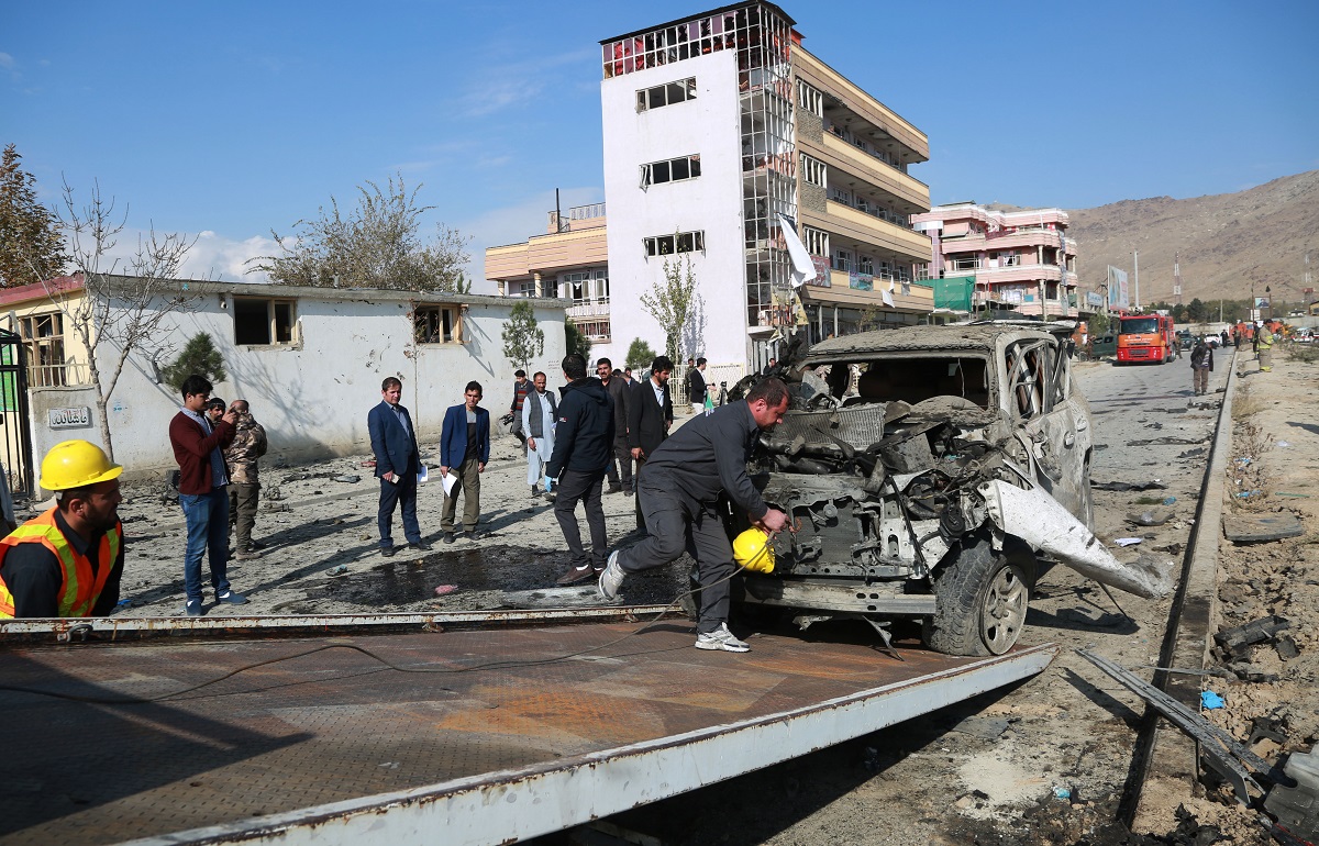 11月13日A阿富汗首都自殺式襲擊造成7人死亡C]新華社資料圖^