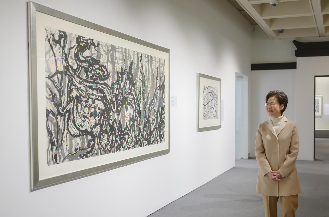 林鄭月娥到尖沙咀參觀香港藝術館
