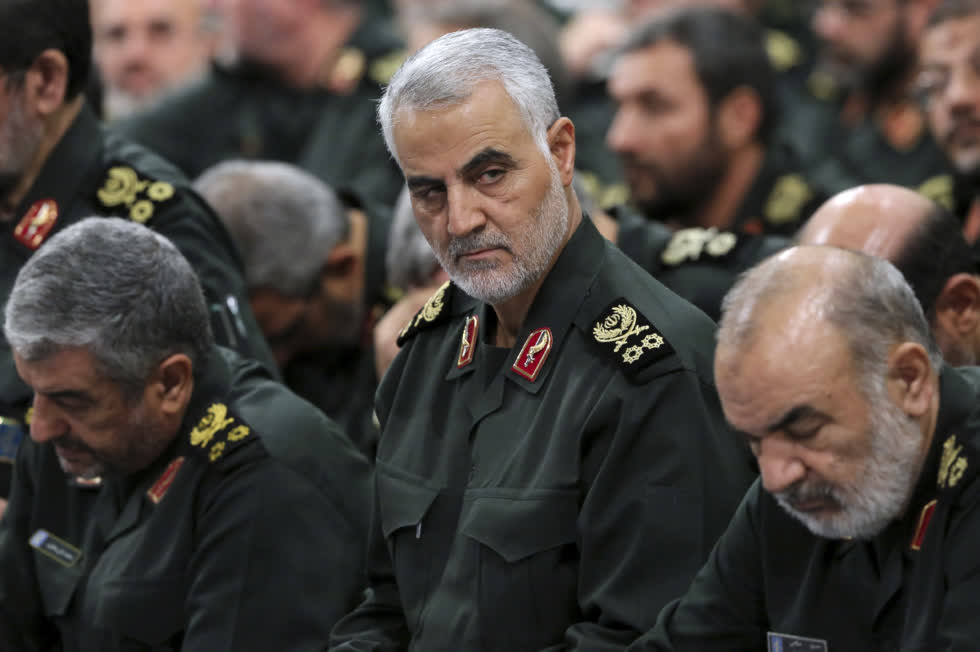 在空襲中死亡的伊朗指揮官蘇萊曼尼C(美聯社資料圖片)