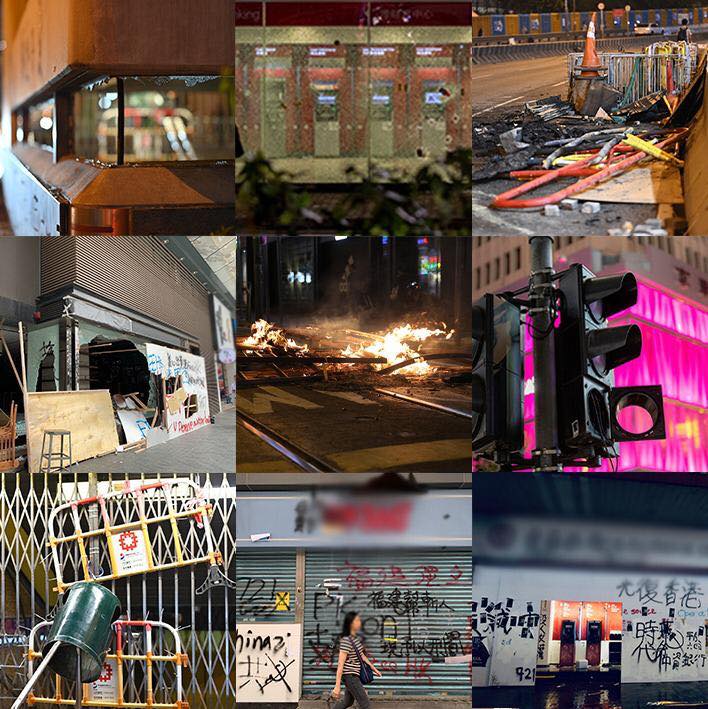 香港警方表示A半年來香港各區累計共740組交通燈被破壞A超過52800米的欄桿及約21800平方米的行人路路磚被拆走