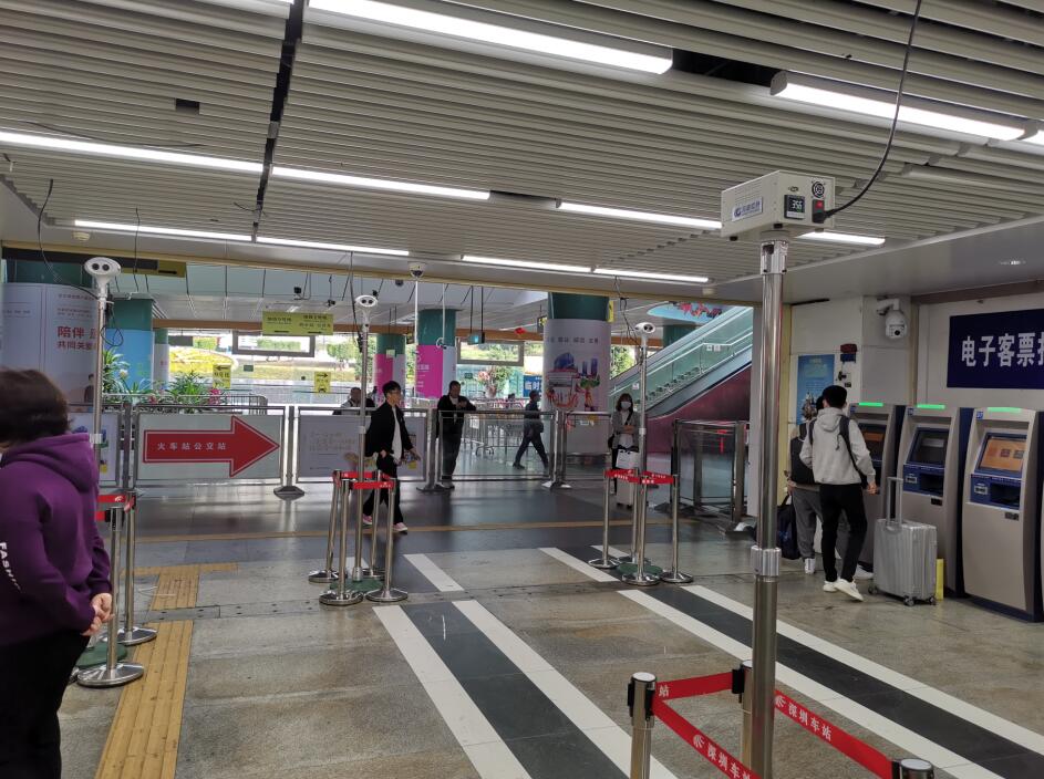 深圳車站加裝紅外體溫檢測系統。深圳交通局供圖