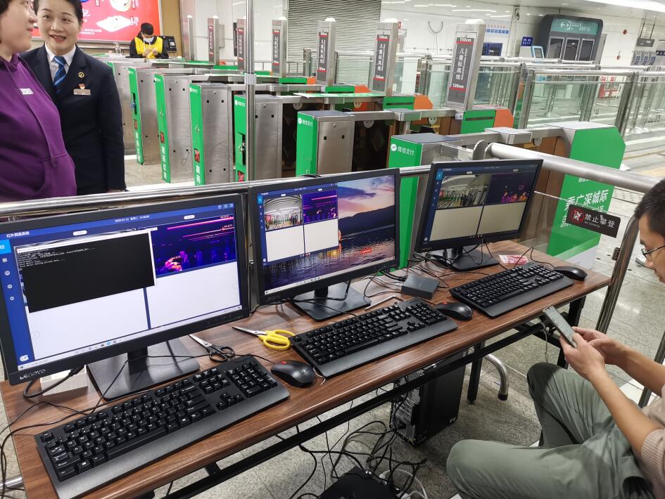 深圳車站加裝紅外體溫檢測系統。深圳交通局供圖