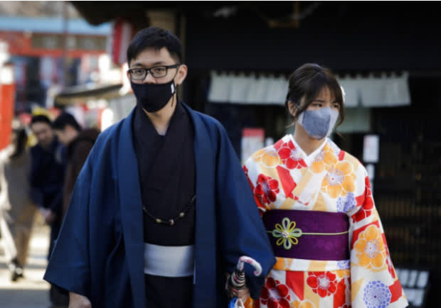 日本市民佩戴口罩上街C(美聯社資料圖片)