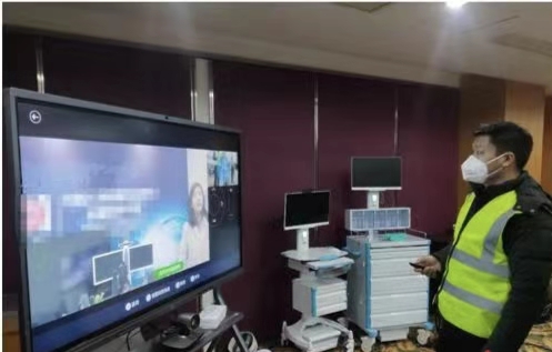 華為為火神山醫院交付首個5G遠程會診平台]受訪者供圖^