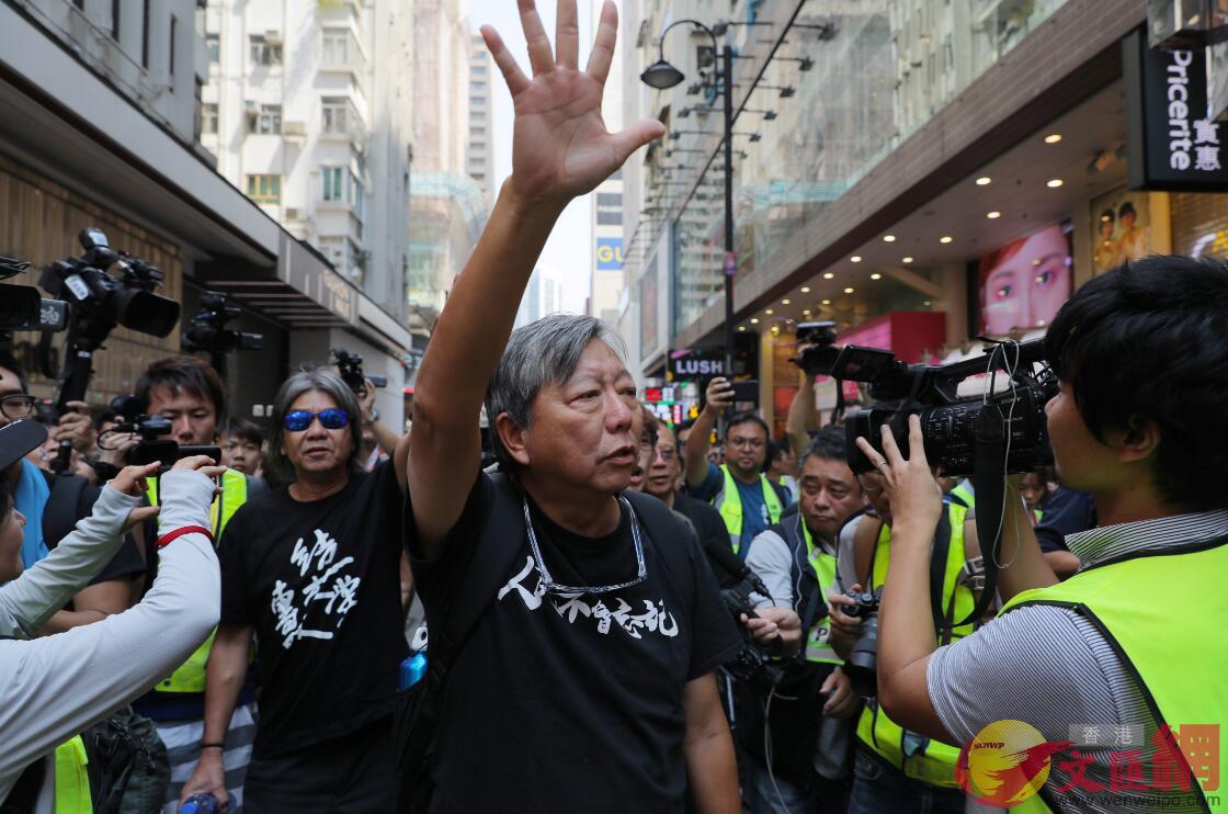 李卓人參與非法遊行C香港文匯報記者攝 