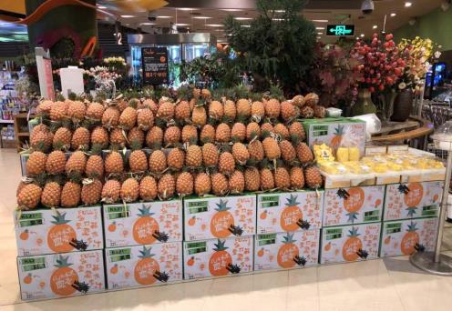 疫情前在櫃檯上銷售的鳳梨(受訪者供圖)