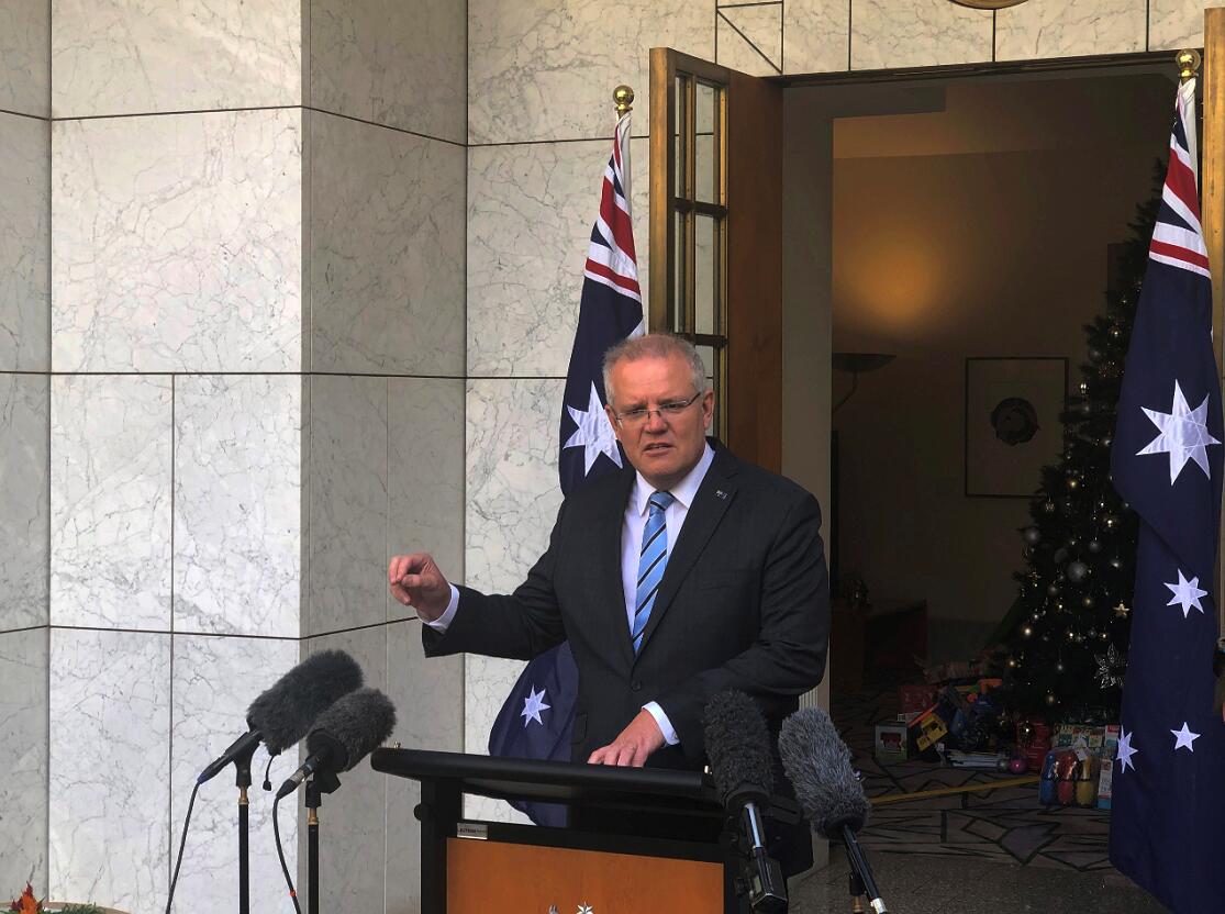 澳洲總理莫里森公佈24億澳元醫療計劃以應對新冠肺炎疫情]新華社資料圖片^