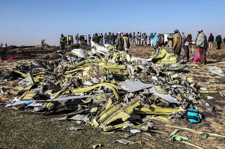 去年3月A一架隸屬埃塞俄比亞航空的波音737 MAX 8客機於起飛後不久墜毀A機上149名乘客和8名機組人員全部罹難]法新社資料圖片^