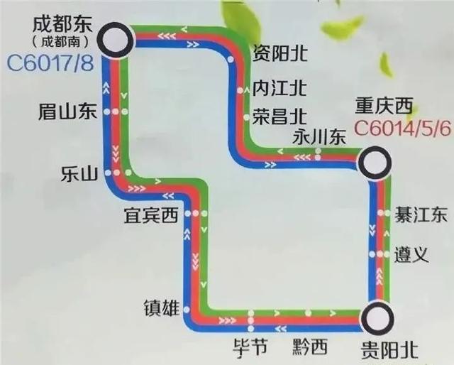 川渝黔環線高鐵運行示意圖(網上圖片)