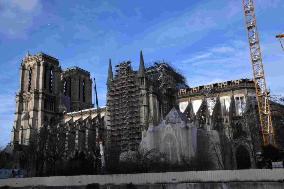 當地時間2019年12月22日，巴黎聖母院修復工作當時仍在進行中。中新社