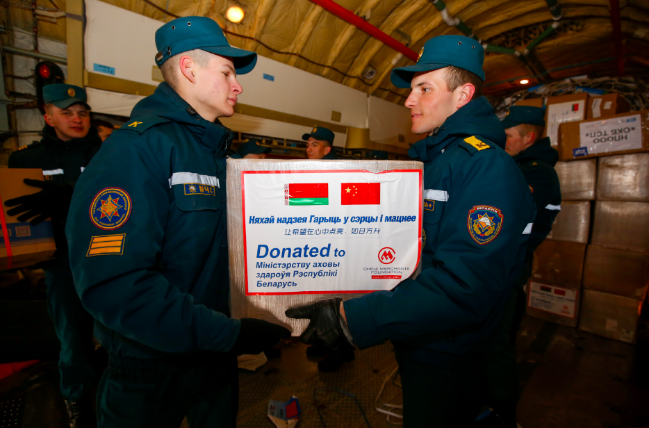 中國援助白俄羅斯的物資今日抵達明斯克(受訪者供圖)