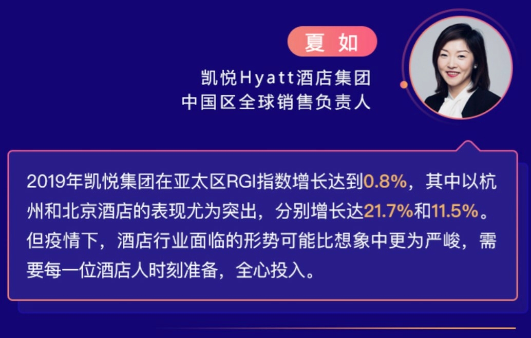 凱悅HYATT酒店集團中國區全球銷售負責人夏如]受訪人供圖^