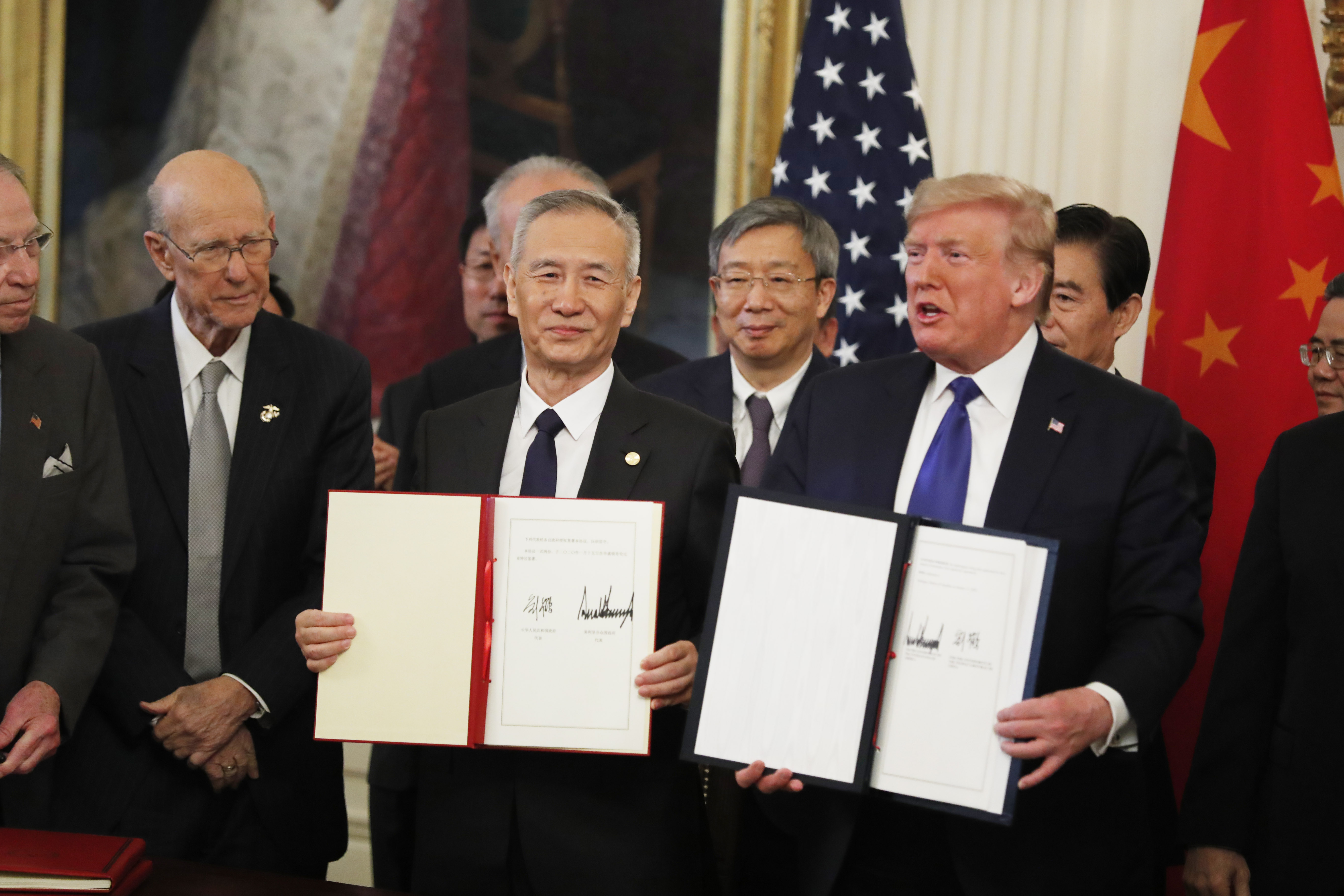 2020年1月15日中美第一階段經貿協議簽署儀式在華盛頓舉行C圖片來源G新華社