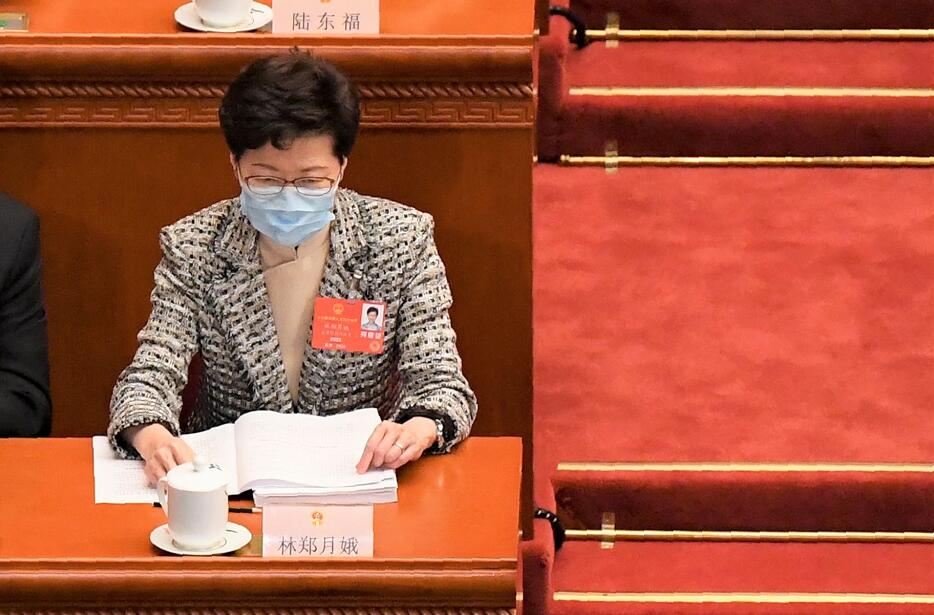 林鄭月娥出席第十三屆全國人民代表大會第三次會議]法新社^