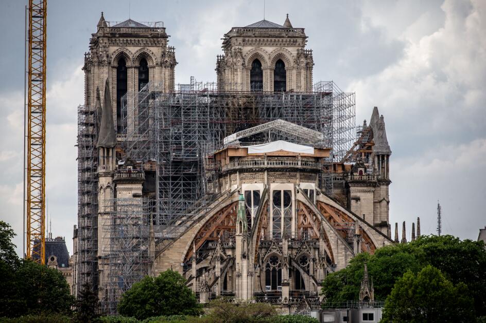 巴黎聖母院修復工程早前因疫情暫停A現逐漸復工 (新華社資料圖片)